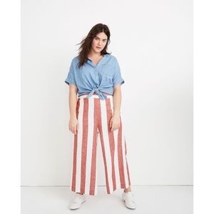 Madewell Huston Pull-On Crop Pants in Bold Stripe